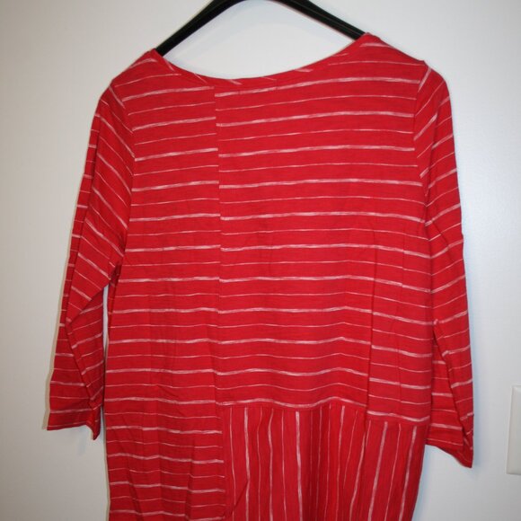 Habitat Clothes to Live in Lagenlook Red Stripe Top Size Large - Picture 4 of 4